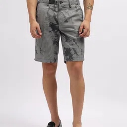 Iconic Men Abstract Printed Mid-Rise Shorts-image-74