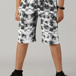 KiddoPanti Boys Tie & Dye Printed Cotton Mid-Rise Regular Fit Shorts-picture-17