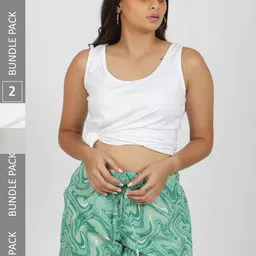 S&F Women Pack Of 2 Printed Regular Fit Mid Rise Shorts-picture-41