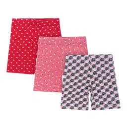 Bodycare Kids Set Of 3 Girls Red Conversational Printed Shorts-picture-21