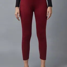 elleven Women Red Solid Ankle Length Leggings-picture-16