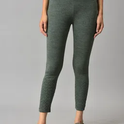 elleven Women Solid Knitted Ankle-Length Leggings-image-95
