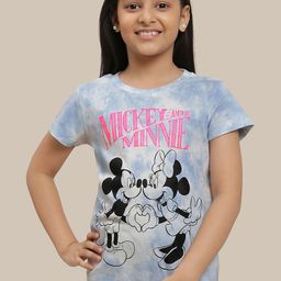 Kids Ville Girls Pack Of 2 Mickey & Friends Printed Pure Cotton T-Shirts-picture-47