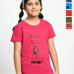 BAESD Girls Pack Of 6 Graphic Printed Cotton T-Shirts-picture-16