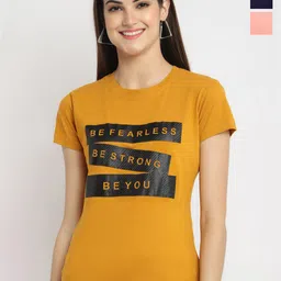 Fabflee Pack Of 3 Typography Printed Cotton T-shirts-picture-13