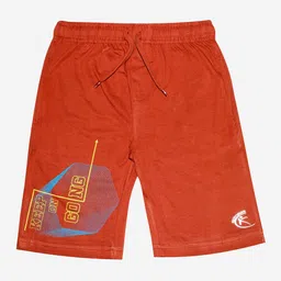 KiddoPanti Boys Brown Keep On Going Printed Pure Cotton Shorts-picture-21