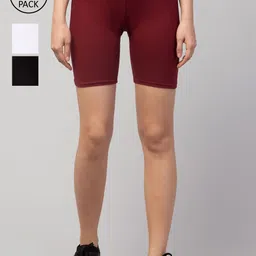 Apraa & Parma Women Maroon Slim Fit Sports Shorts-picture-38