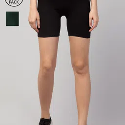 Apraa & Parma Women Black Slim Fit Cycling Sports Shorts-picture-16