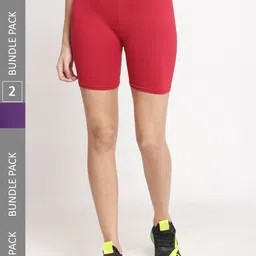 Jinfo Women Pack Of 2 Cycling Sports Shorts image 1