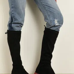LULU & SKY Women Bow and How  High Top Slouchy Boots-image-4