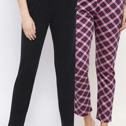 Kanvin Women Pack Of 2 Printed Pure Cotton Lounge Pants-image-62