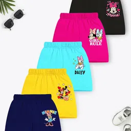 YK Disney Girls Pack Of 5 Printed Cotton Shorts-picture-21