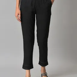 elleven Women Black Solid Trousers image 1