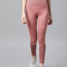 Alcis Women Dusty Pink Solid Cropped Tights-picture-22