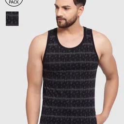 SPORTO Men Black Printed Cotton Gym Vest-picture-39
