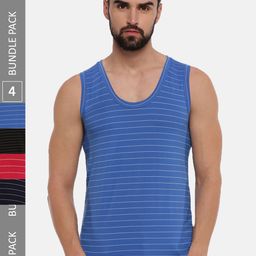 Ramraj Pack Of 4 Striped Cotton Innerwear Vests-picture-22