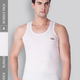 LUX VENUS Pack Of 4 Pure Cotton Basic Vests-image-17