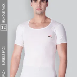 LUX VENUS Men Pack Of 12 Brand Logo Printed Pure Cotton Vests-picture-33