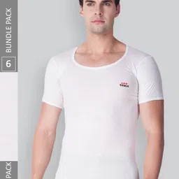 LUX VENUS Pack Of 6 Pure Cotton Half Sleeve Undershirt Vests-picture-16