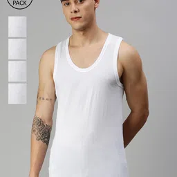 ONN Men Pack of 5 White Solid Cotton Basic Innerwear-picture-29