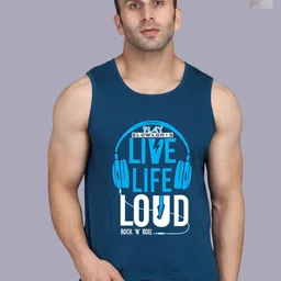 SLOWLORIS Men Teal Innerwear Vests-picture-39