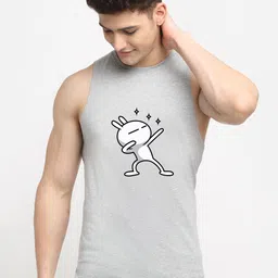 Friskers Men Grey Printed Pure Cotton Innerwear Vests-picture-22