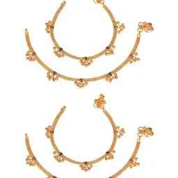 AanyaCentric Set Of 2 Gold-Plated Anklets-image-80