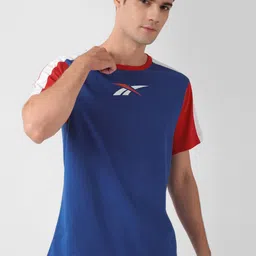Reebok Classics App Colourblocked Round Neck Slim-Fit Pure Cotton T-shirt-picture-31
