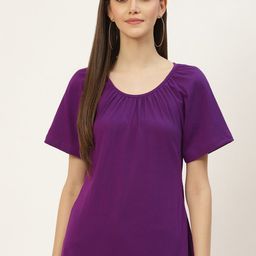 BRINNS Extended Sleeves Gathered Pure Cotton Top-picture-15