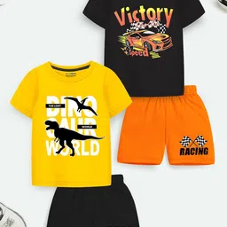 YK X Trampoline Kids Pack Of 2 Printed T-shirt with Shorts-picture-23