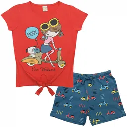 Clothe Funn Girls Printed T-shirt with Shorts-picture-19