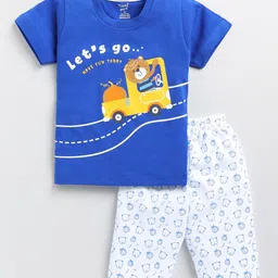 Toonyport Boys Printed Pure Cotton T-shirt with Shorts image 1