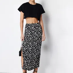 Trendyol Floral Printed Straight Midi Skirt image 5