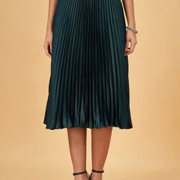 Annabelle by Pantaloons Accordion-Pleated A-Line Midi Skirt image 2