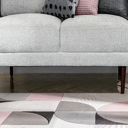 Safiya Carpet Pink Geometric Woollen Carpets image 2