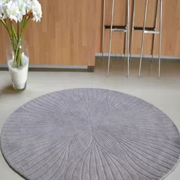 Safiya Carpet Grey Floral Printed Hand Tufted Woollen Carpet image 3