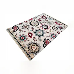 Safiya Carpet Beige & White Ethnic Motifs Woollen Traditional Carpet image 3