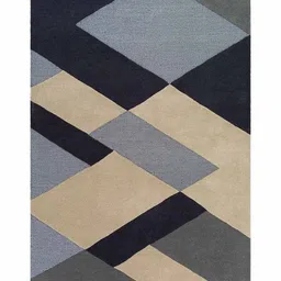 Safiya Carpet Grey Geometric Hand-Tufted Woollen Carpets image 5