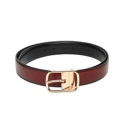 Kastner Men Maroon & Black Solid Reversible Belt image 2