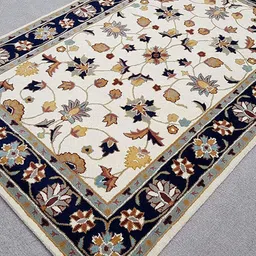 Safiya Carpet White Ethnic Motifs Hand-Tufted Woollen Carpets image 3