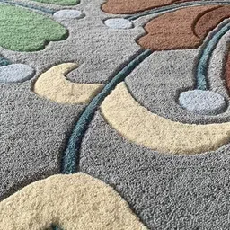 Safiya Carpet Grey & Brown Floral Hand-Tufted Woollen Traditional Carpet image 3