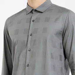 Jack & Jones Men Self Design Slim Fit Formal Cotton Shirt image 5