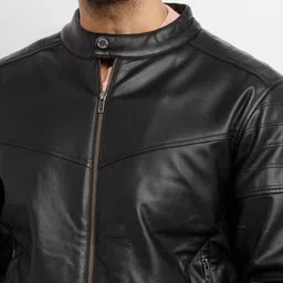 Status Quo Men Black Biker Jacket image 2