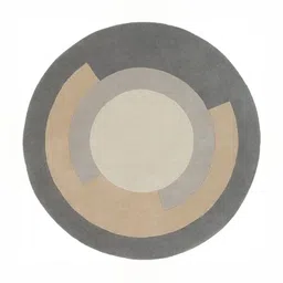 Safiya Carpet Beige & Grey Geometric Hand-Tufted Woollen Carpets image 3