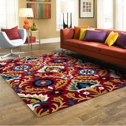 IMRA CARPET Maroon & White Floral Woollen Carpet-picture-13