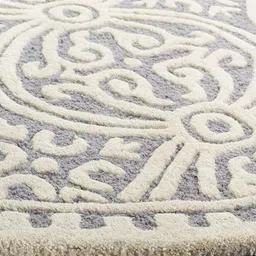 Safiya Carpet Grey Floral Hand-Tufted Woollen Carpets image 3