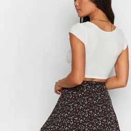 LULU & SKY Floral Motif Print Mini Skirt image 4