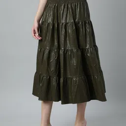 SHOWOFF Tiered Monochrome Midi Skirts image 2