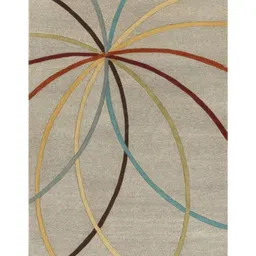 Safiya Carpet Beige & Maroon Floral Printed Hand-Tufted Woollen Carpet image 4