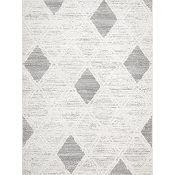 Sapana Carpet-Mats Silver Toned & Grey Geometric Printed Anti-Skid Woollen Carpet image 4